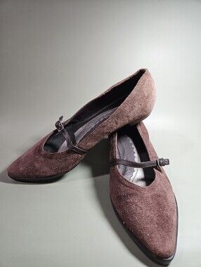 J. JILL Brown SUEDE POINTY TOE ACCENT STRAP FLATS MATISSE SZ 7. NWOT (BIN 14)